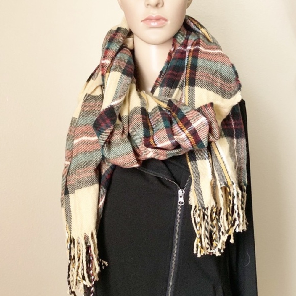 Price firm. NWOT - Blanket Plaid Scarf